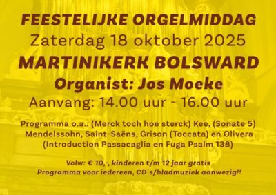 Feestelijke orgelmiddag in de Martinikerk te Bolsward met organist Jos Moeke